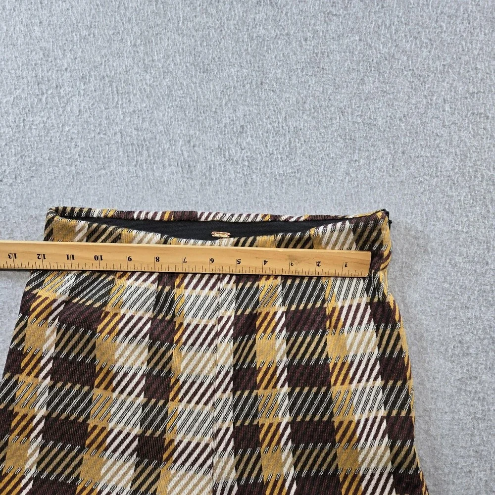 Free People Pants Womens 4 Multicolor Ankle Knit Plaid Stretch‎ Pockets Zip